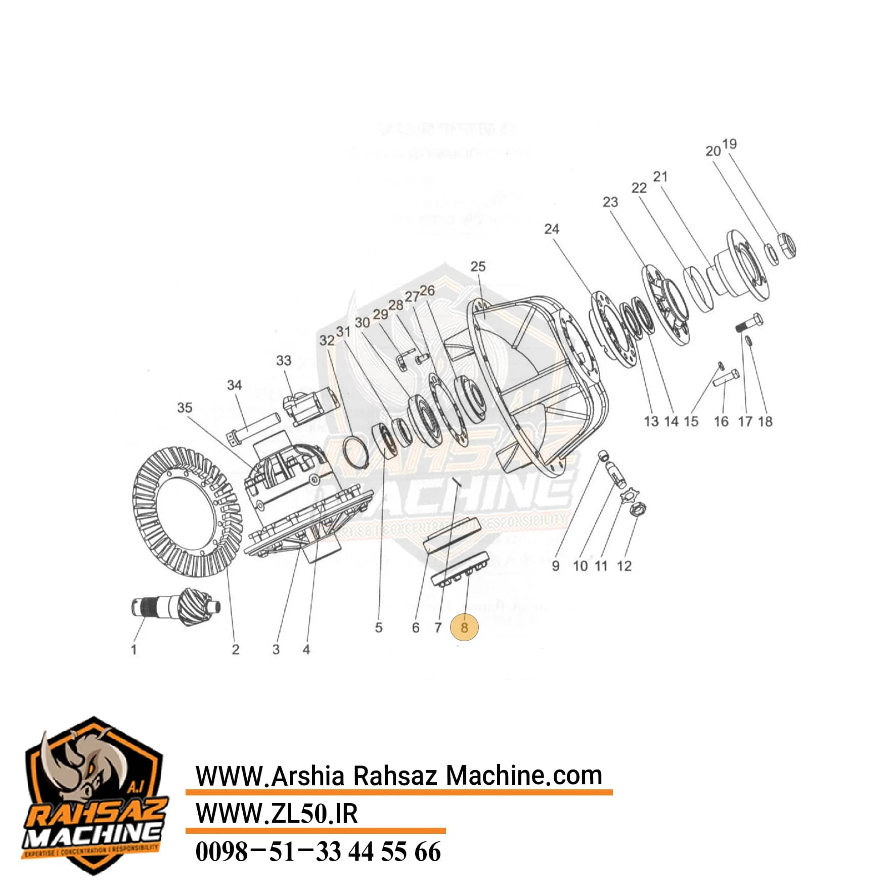 مهره کله گاوی لودر ZL50 - مریتور